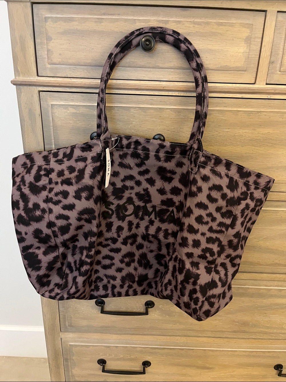 NWT SOMA  Mauve Leopard Print Tote